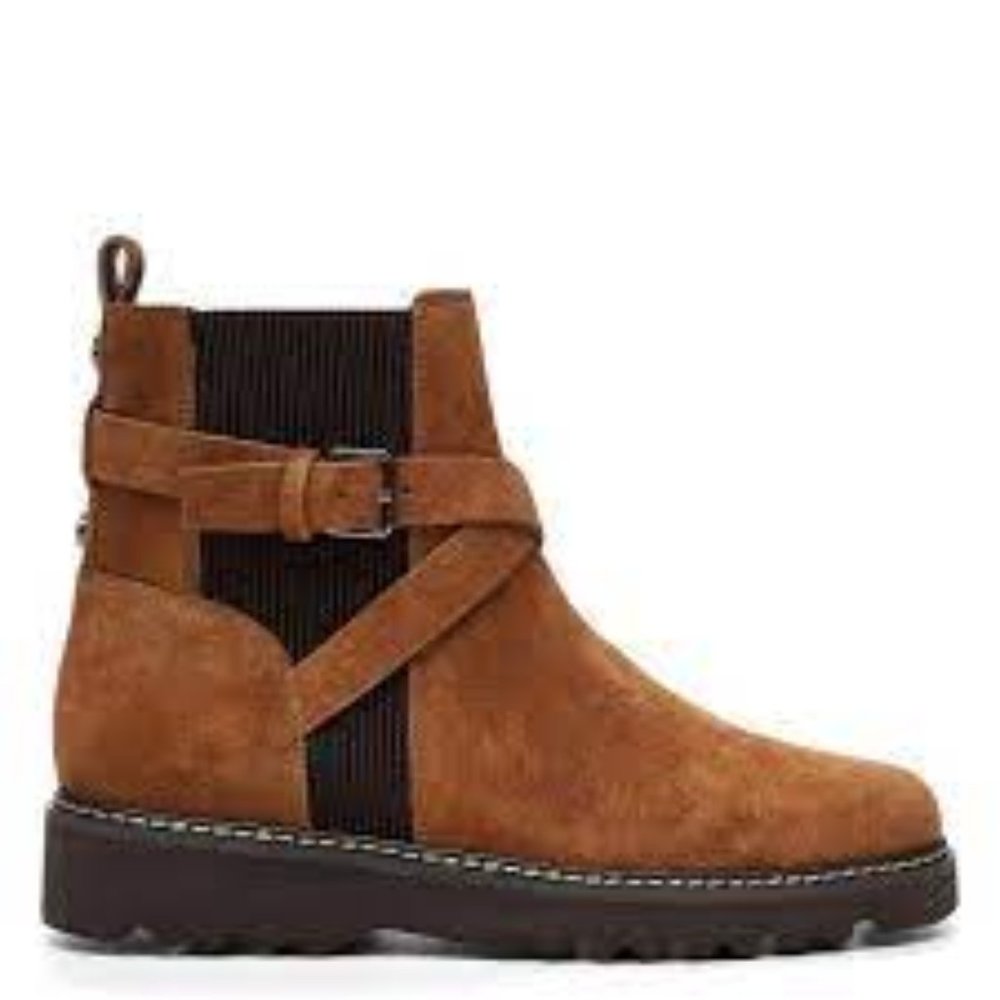 Donald J Pliner Women’s Size 9 Captain02 Suede Bootie in Saddle NEW